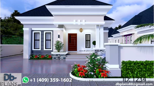 Modern 3 bedroom bungalow house Plans