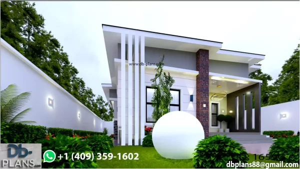 Low budget modern 3 bedroom house design