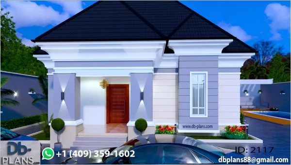 4 bedroom bungalow floor plan with dimensions