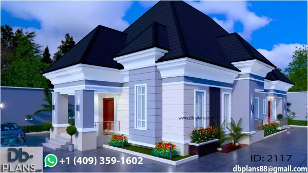 Modern 4 bedroom Bungalow house plans