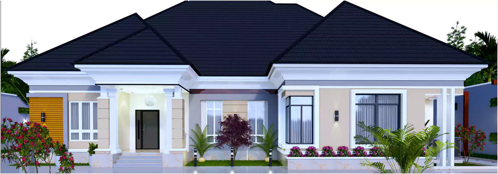 Modern 4 bedroom bungalow house plans