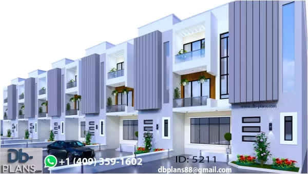 4 Bedroom Contemporary Terrace Duplex Design