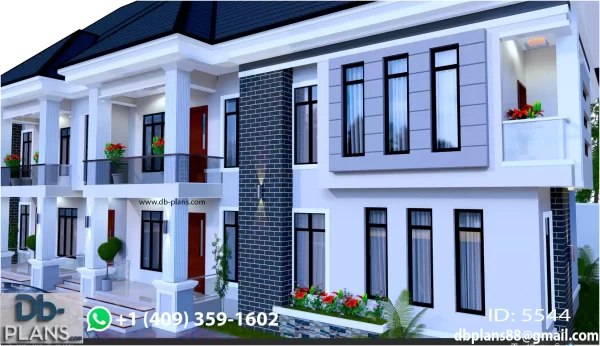 4 flats terrace apartment design in nigeria