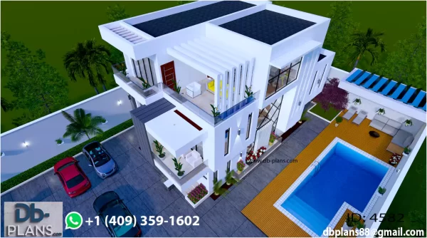 Modern 5 bedroom duplex plan