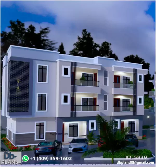 4 Flats building design in Nigeria