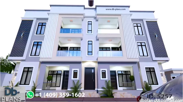 4 flats terrace apartment design in nigeria